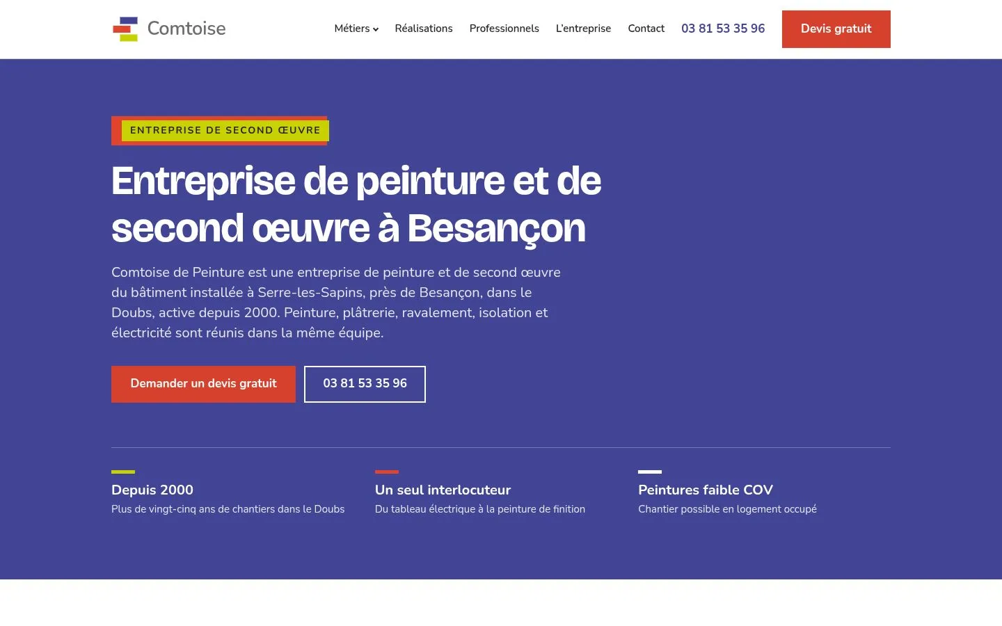 Comtoise de Peinture website by Martin Rondot